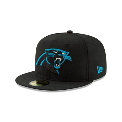 Black Carolina Panthers Hat - New Era NFL 59FIFTY Fitted Caps USA7384692